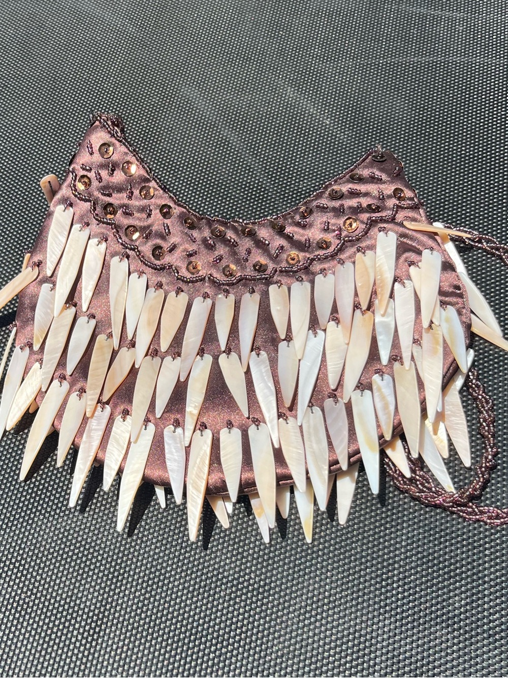 Vintage beaded Mother of pearl purse